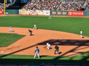 You know it’s September baseball when you have shadows like this at AT&T Park.