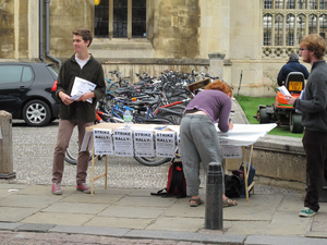 Students rallying for Thursday's teacher strike
