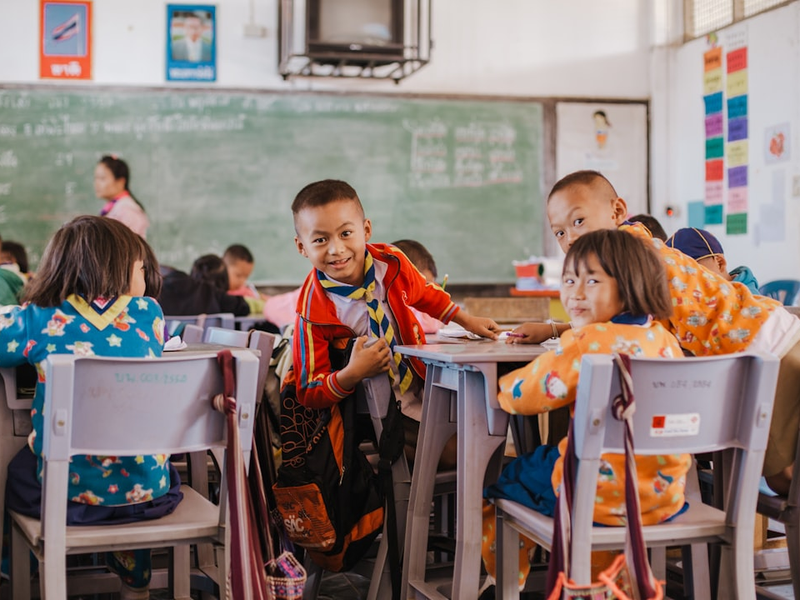 A school class in the rural North of Thailand.