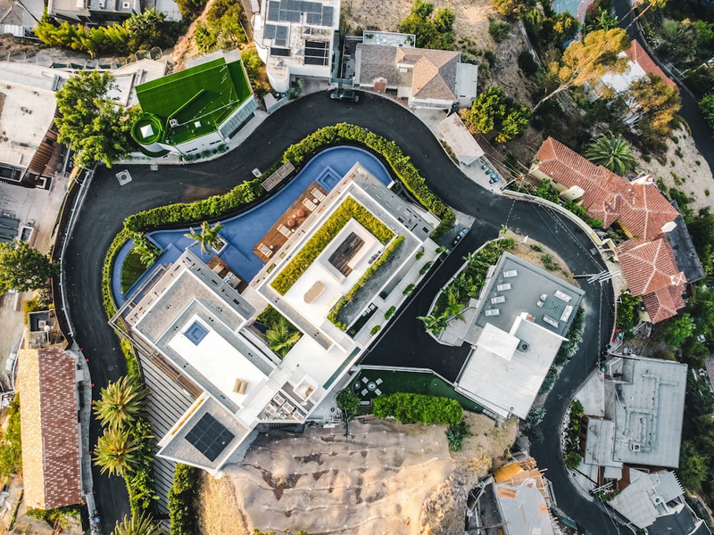 Hollywood Hills Drone sunrise drone shot. ©Ariel blanco