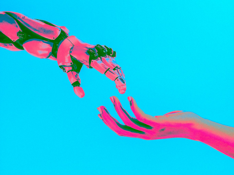 Robot and Human Hand Reaching for another