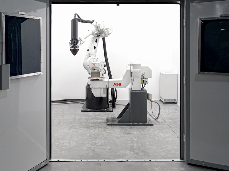 One of the large format 3D printers at the Hermeus factory in Atlanta, Georgia. Additive manufacturing helps save time, minimize waste, and control the supply chain.