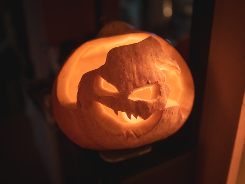 jack o lantern with light