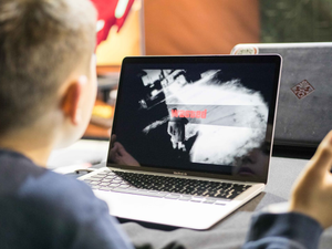 a man using a laptop