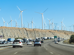 cars driving on a highway