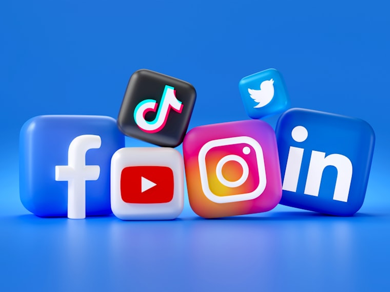 Social Media Logos in 3D. Facebook, Instagram, Twitter, TikTok, YouTube, LinkedIn. Feel free to contact me through email mariia@shalabaieva.com
