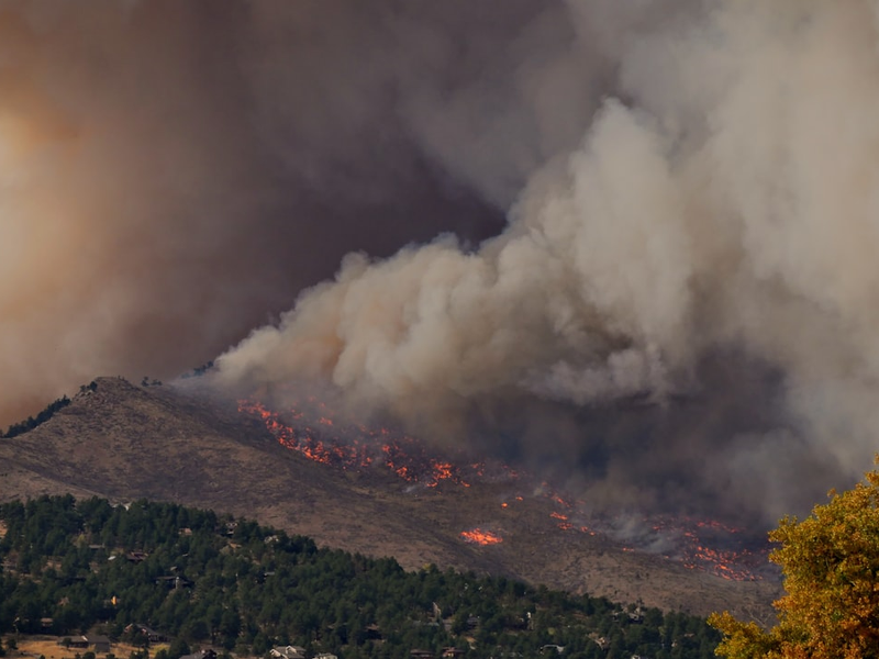 Taken on the day the calwood fire started from the peak to peak highway. Showing the smoke plume created from the fire after growing to 8000 acres within the first 5 hours.