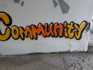 a wall that has some graffiti on it