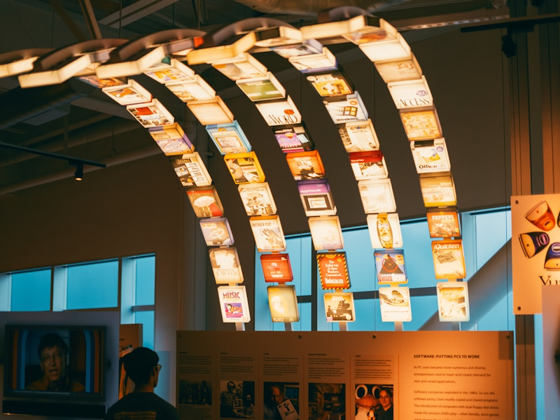 Software box arch at the Computer History Museum. Mountain View, CA. August 2023