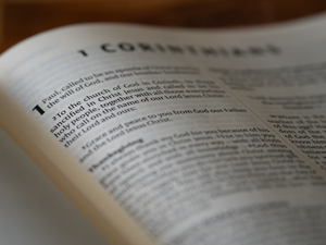 close up, bokeh, bible, new testament, christian, history, text, reading, bible study, devotions, christianity, scripture, epistle, letter, corinthians, 1 corinthians, sosthenes, spiritual gifts, love, morality, immorality, grace,