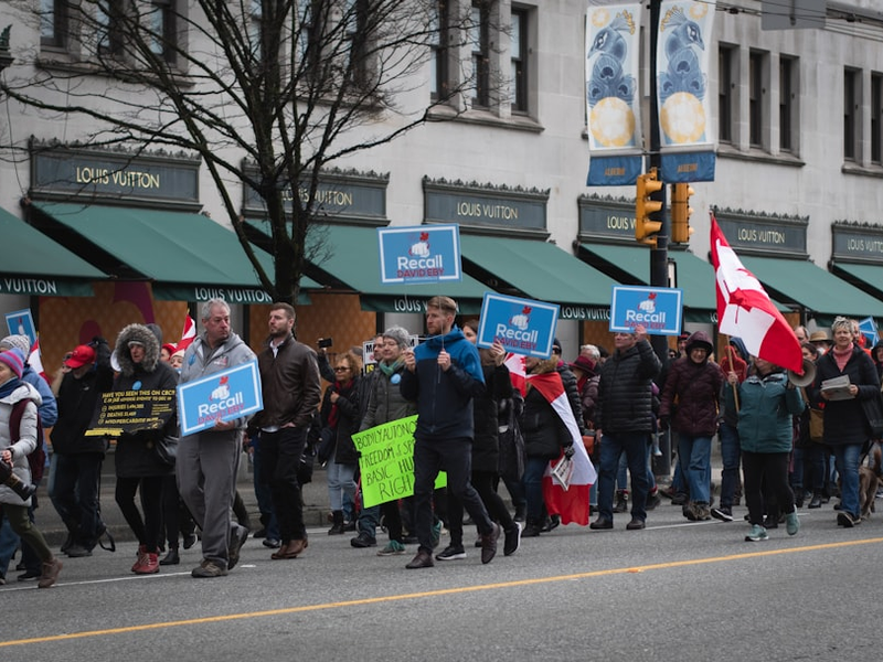 A Demonstration in Downtown Vancouver.