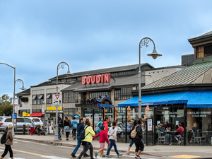 people walking on a street