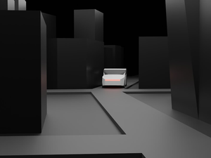 3d illustration of a car on a street. isolated.