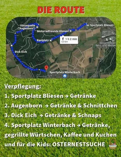 Wanderroute zwischen Bliesen und Winterbach