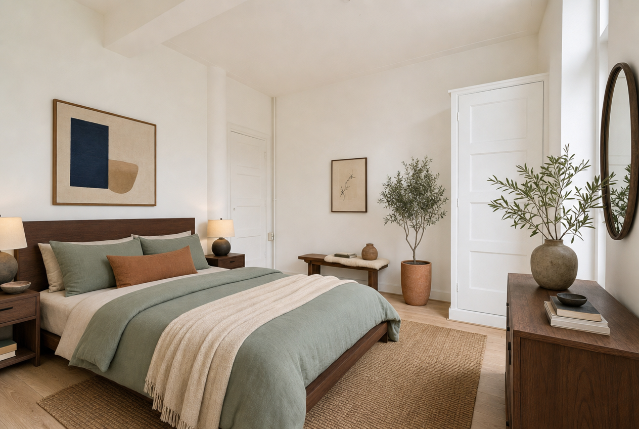 Slaapkamer virtueel gestyled