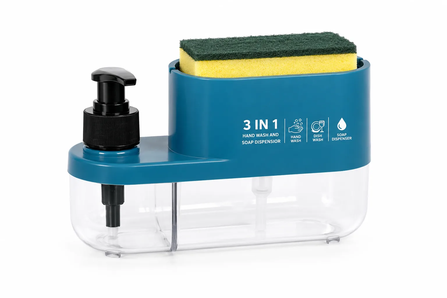 SFYKART 3 In 1 Hand Wash & Soap Dispenser with Sponge Holder view 2