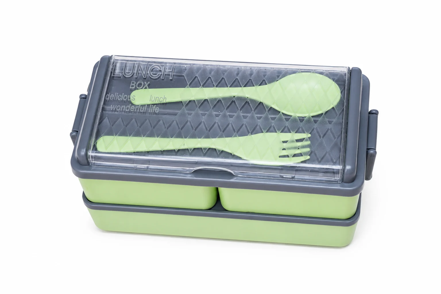 SFYKART Premium Double Decker Lunch Box with Spoon & Fork