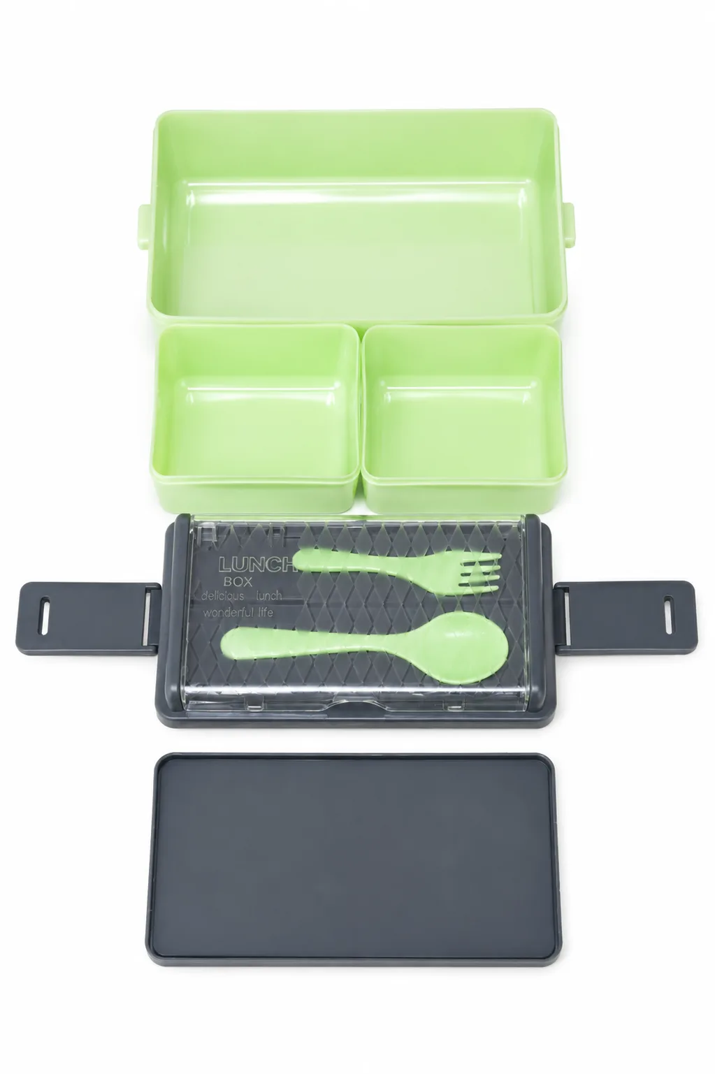 SFYKART Premium Double Decker Lunch Box with Spoon & Fork view 4