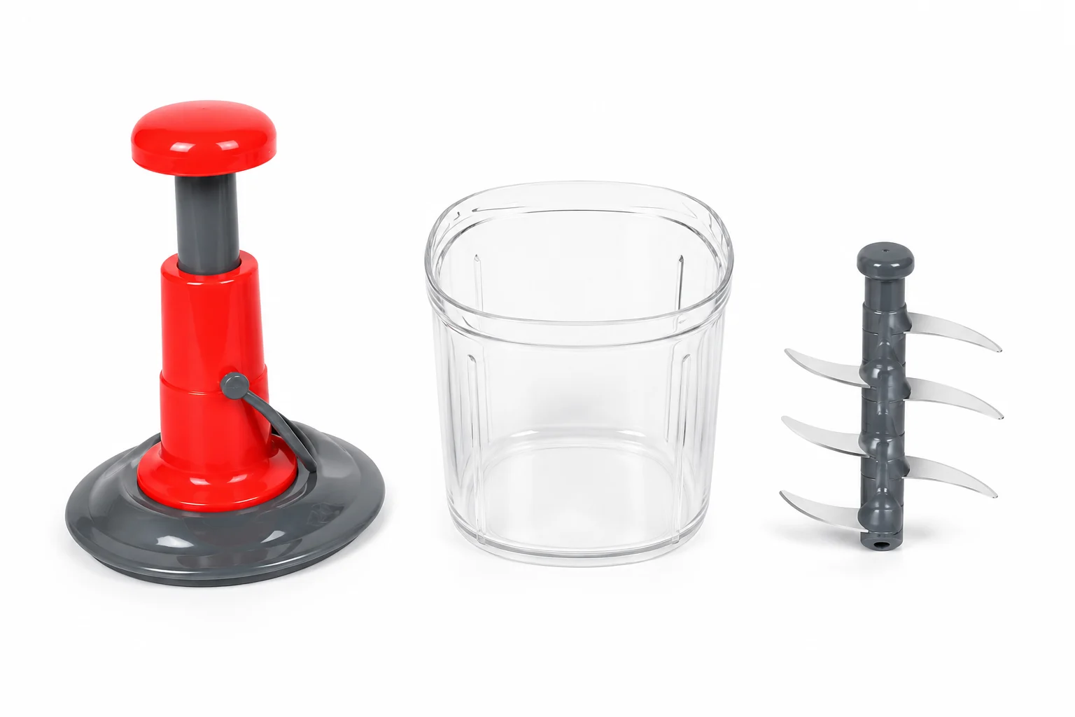 Hand Press Vegetable Chopper 1100ml, Manual Push Chopper with 6 Blades – SFYKART view 6