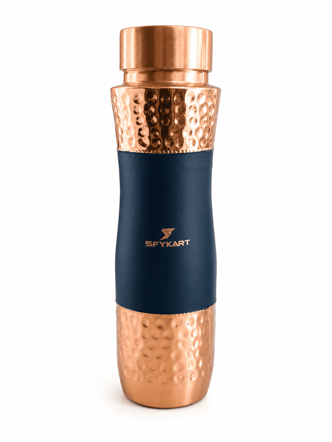 SfyKart Premium Copper Bottle Set 1000ml with 2 Copper Glasses | 99% Copper | Leak Proof | Gift Set | Ayurvedic Water Bottle view 3