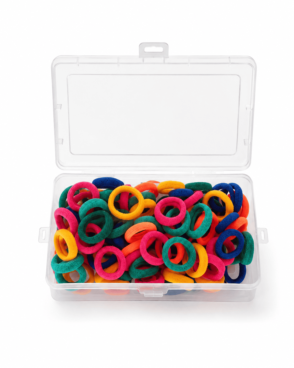 100 Pcs Small Hair Rubber Bands for Girls & Kids | Soft Stretchable Mini Hair Ties with Storage Box, Multicolor