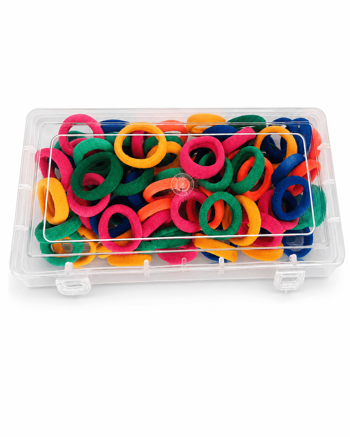 100 Pcs Small Hair Rubber Bands for Girls & Kids | Soft Stretchable Mini Hair Ties with Storage Box, Multicolor view 2