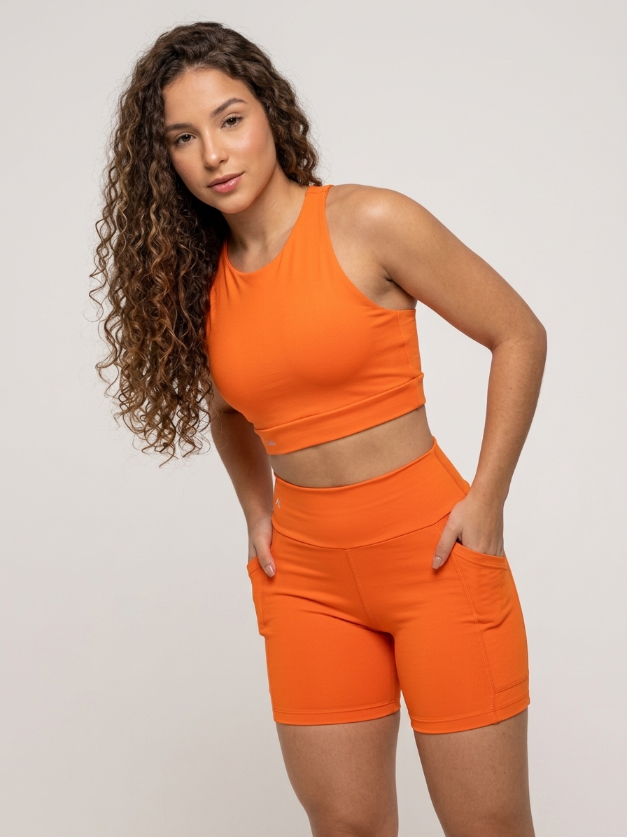 Top Cropped e Short de Cintura Alta - Conjunto Fitness - 3