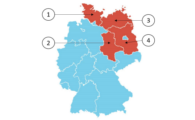 Abbildung zur Frage 8: Welches Bundesland ist Mecklenburg-Vorpommern?