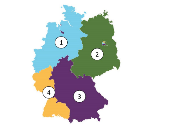Abbildung zur Frage 26: Wie waren die Besatzungszonen Deutschlands nach 1945 verteilt?