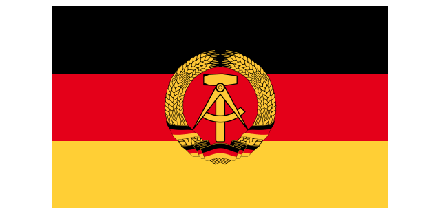 Abbildung zur Frage 7: Welcher deutsche Staat hatte eine schwarz-rot-goldene Flagge mit Hammer, Zirkel und Ährenk