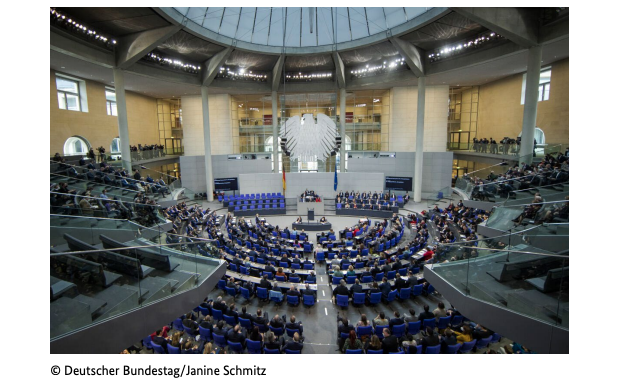 Abbildung zur Frage 6: Welches Symbol ist im Plenarsaal des Deutschen Bundestages zu sehen?