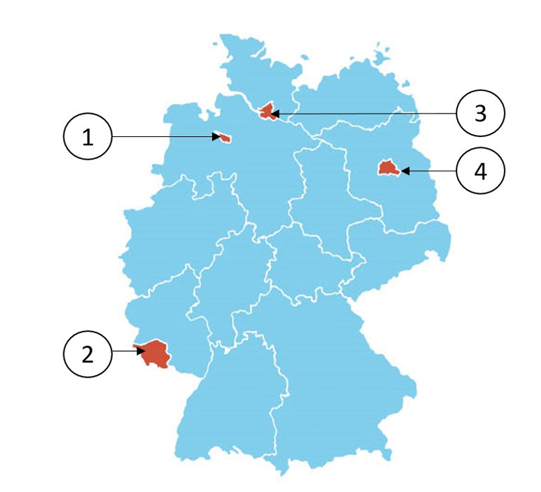 Abbildung zur Frage 8: Welches Bundesland ist Hamburg?
