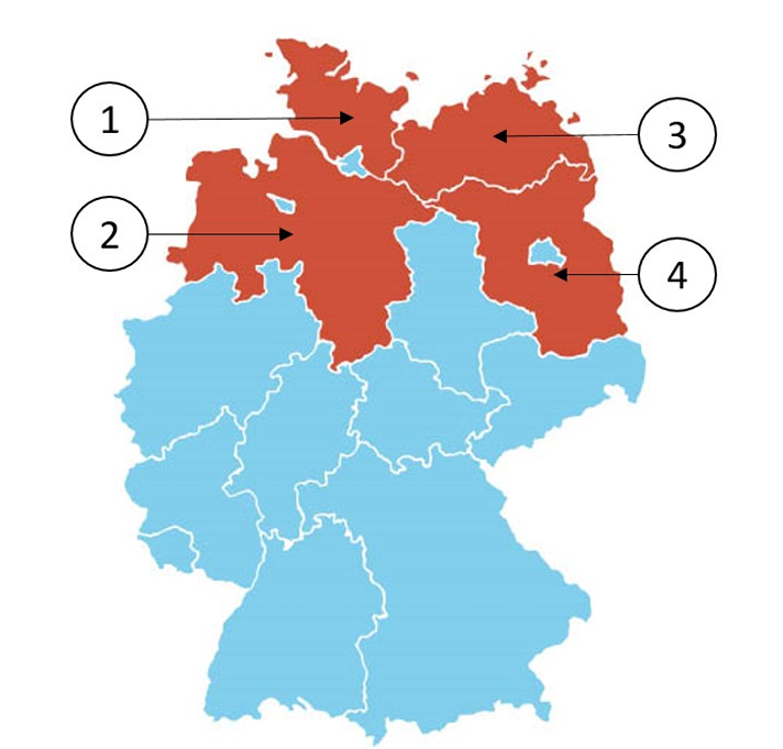Abbildung zur Frage 8: Welches Bundesland ist Schleswig-Holstein?