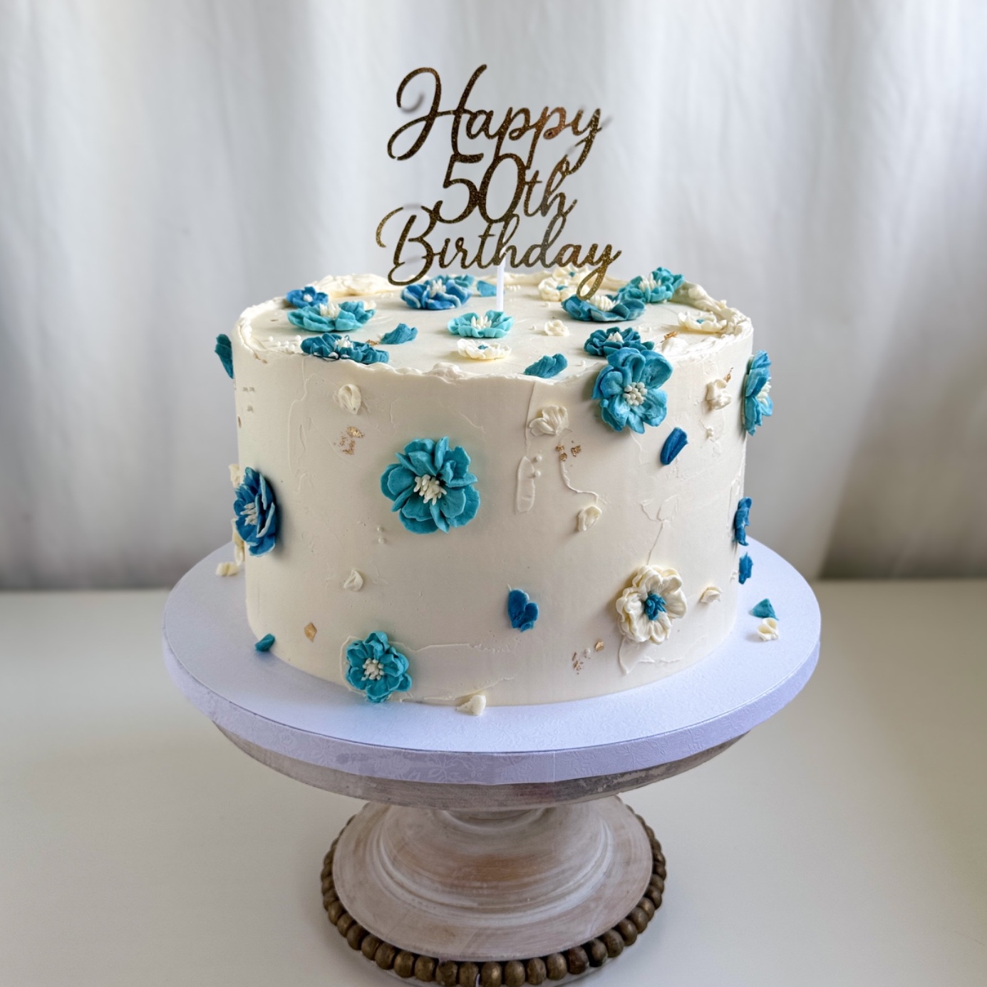Blue Floral Cake