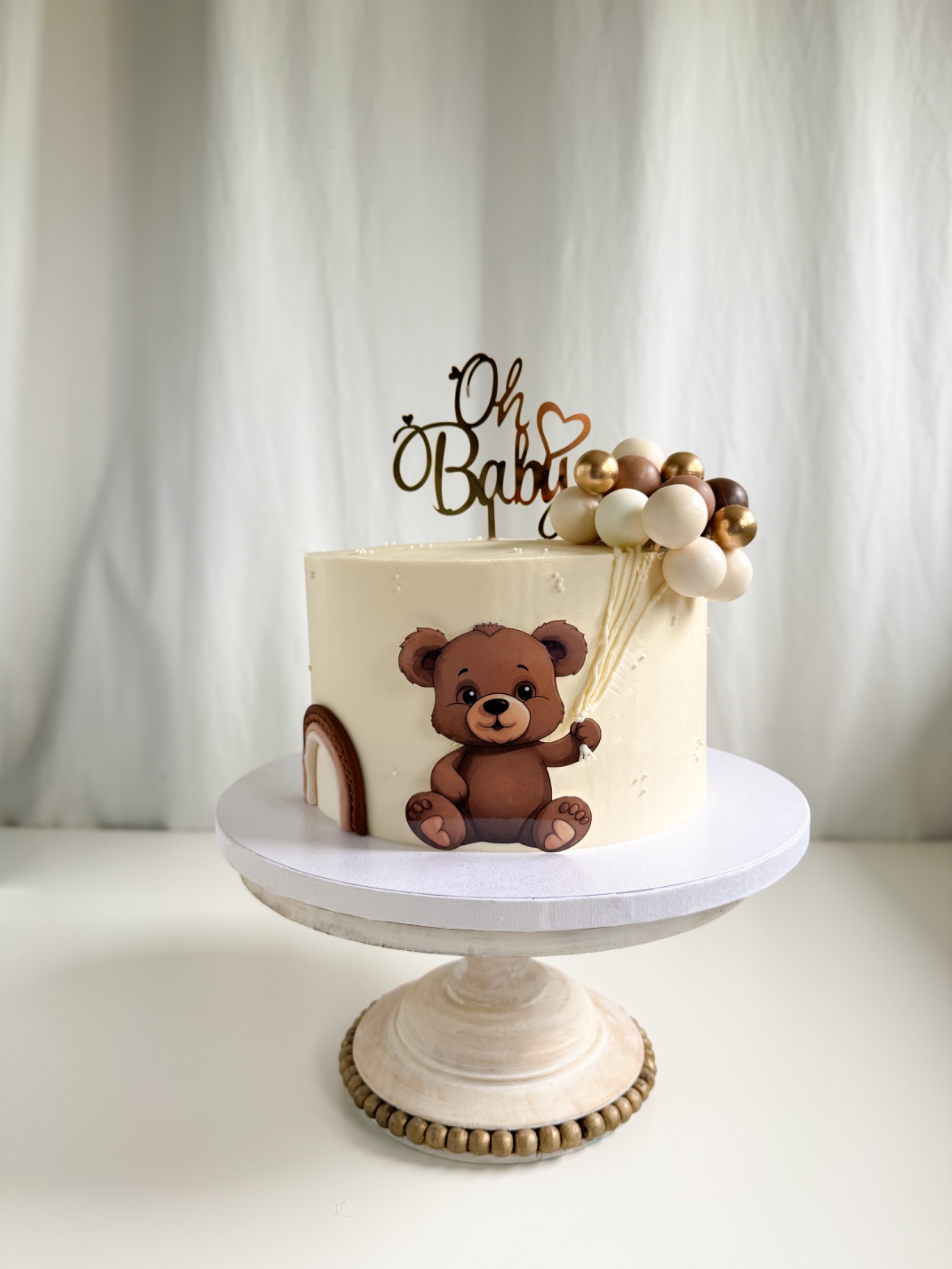 Brown Theme Baby Shower Cake