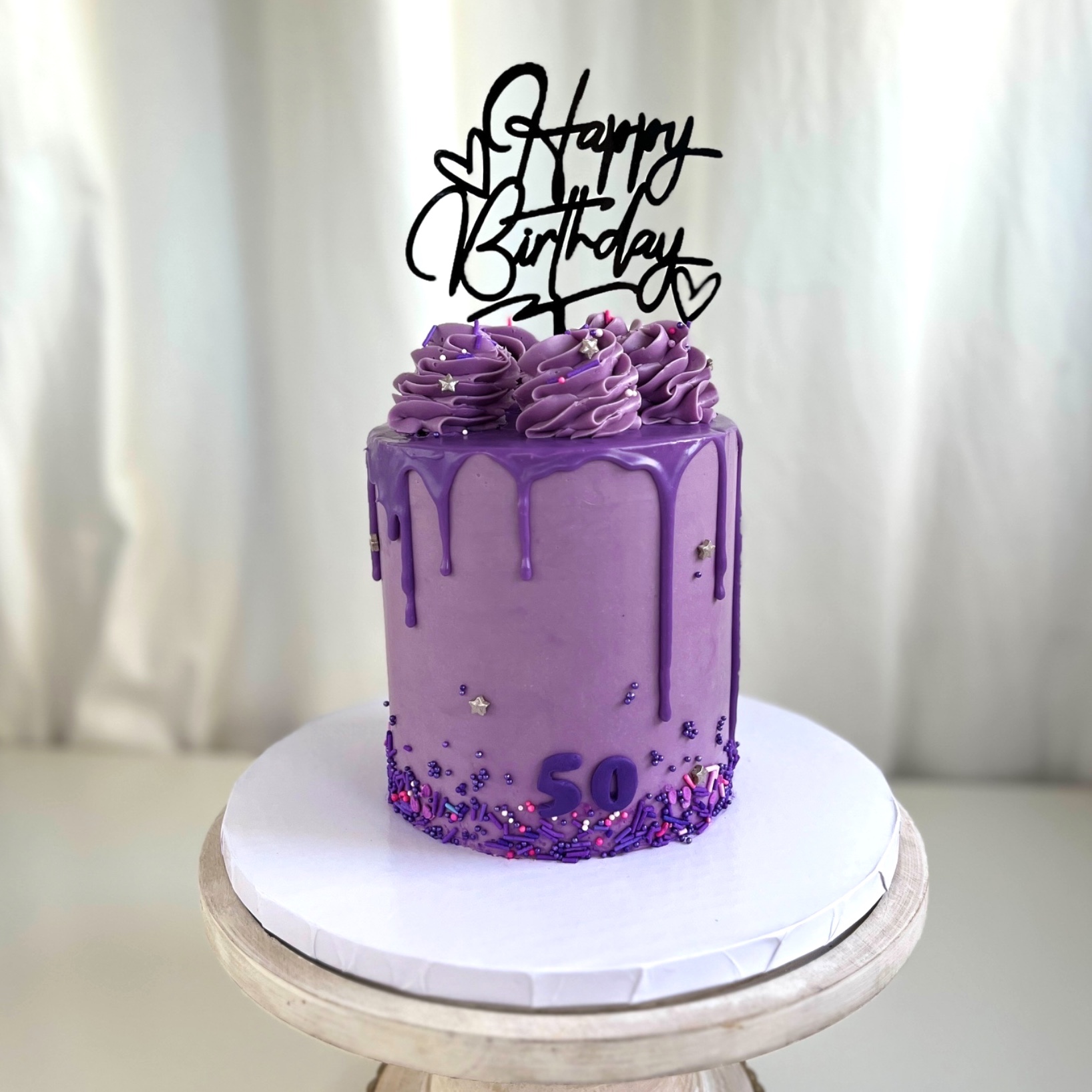 Purple Cake With Drips 