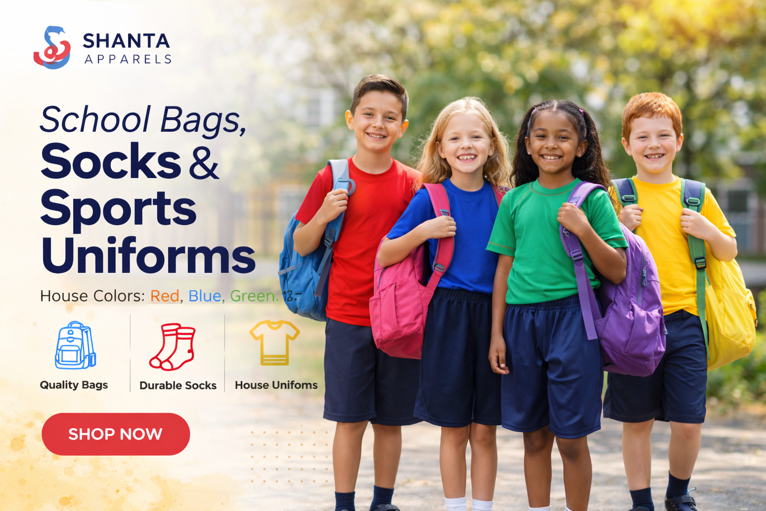 School Bags, Socks & Sports Houses