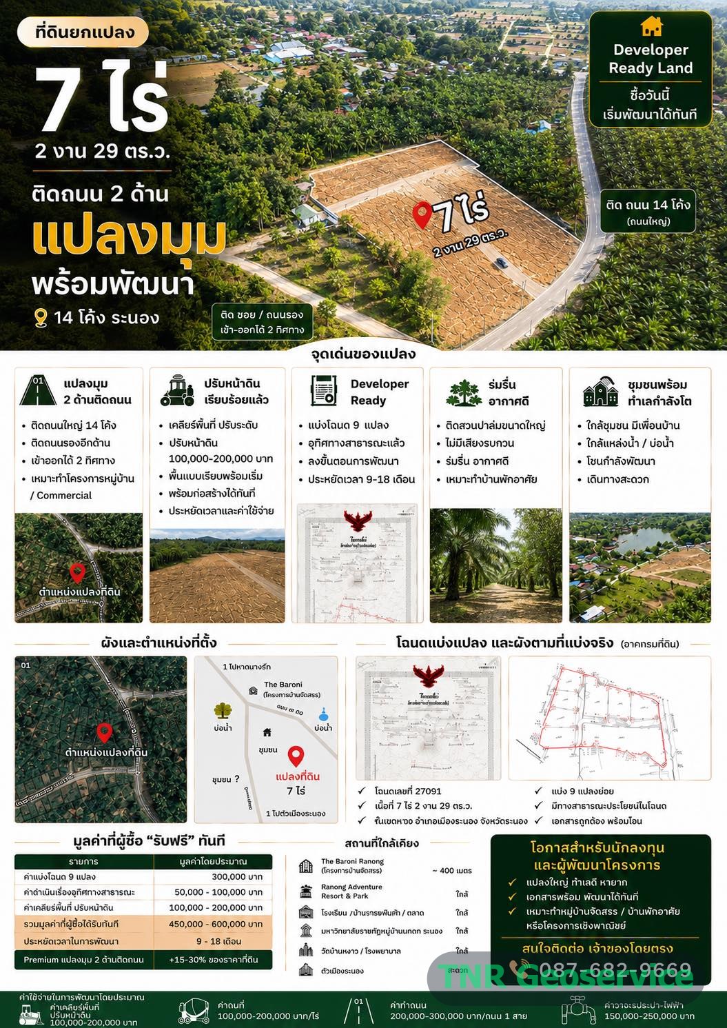 แหล่งรวมซื้อขายที่ดินเปล่า ทำเลดี-ระนอง แบ่งขายได้