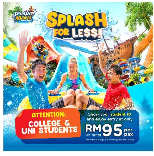 Weekday student rate at SplashMania (college & university)