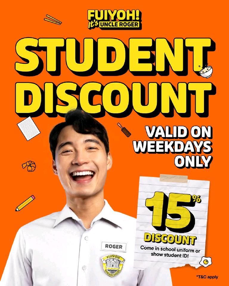 15% weekday student discount at Fuiyoh! (Mutiara Damansara)