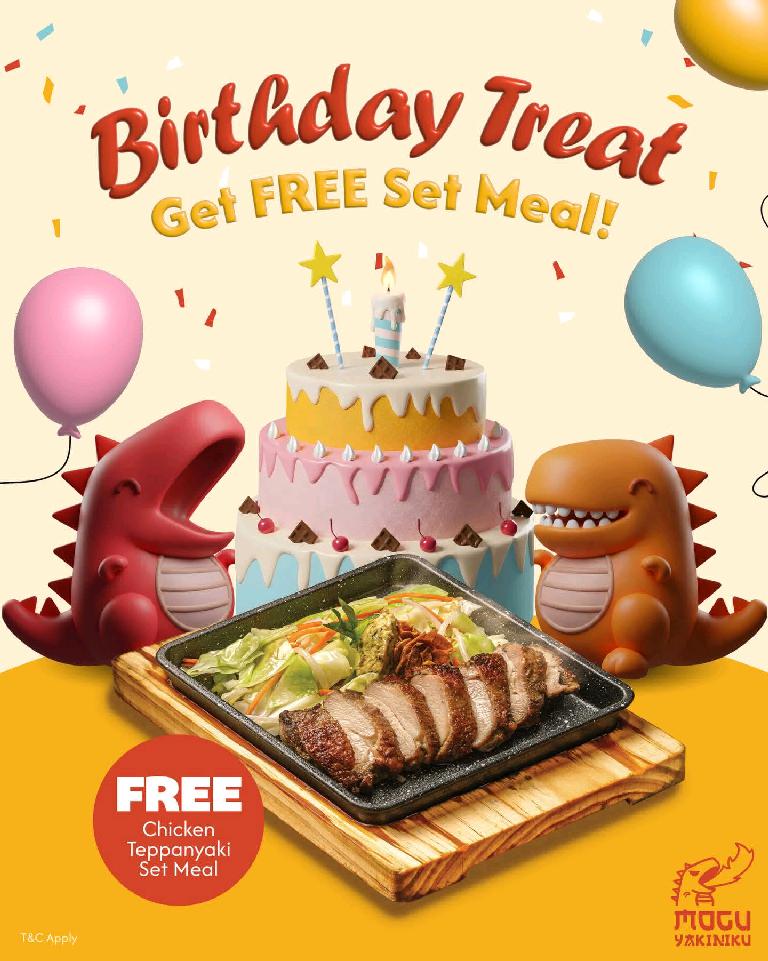 Free chicken teppanyaki set meal for birthday
