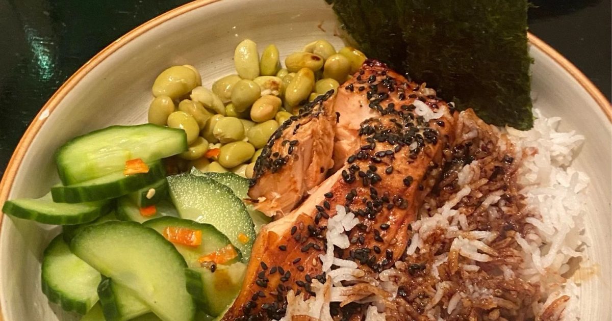 Zalm met rijstsalade