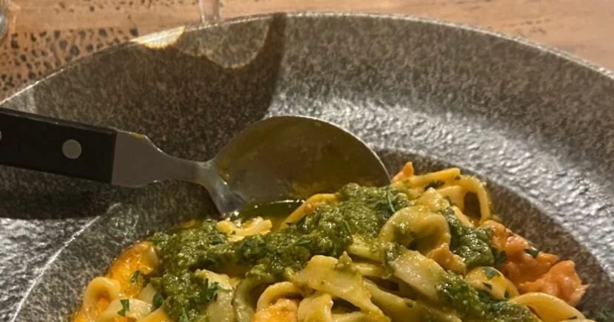 Tagliatelle met zalm en spinazie