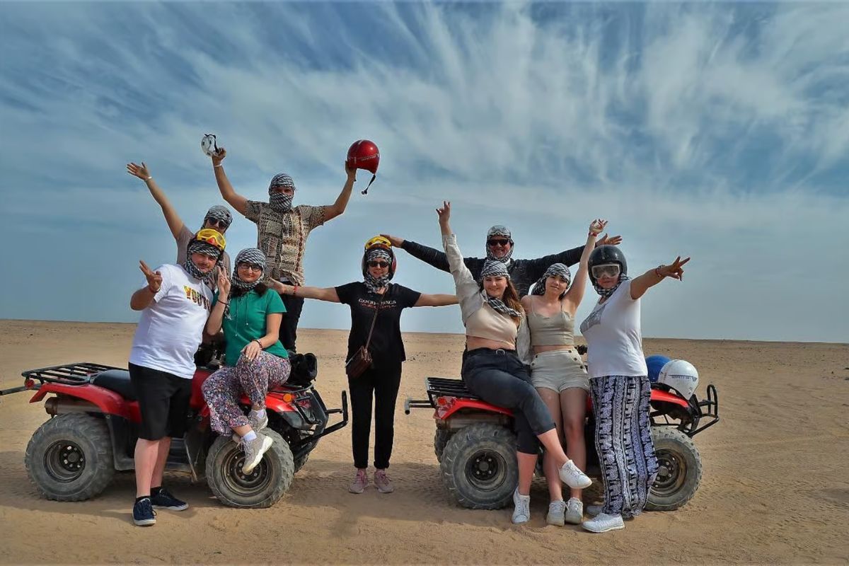 Morning Desert Quad Bike Safari with Camel Ride & Bedouin Camp Hurghada