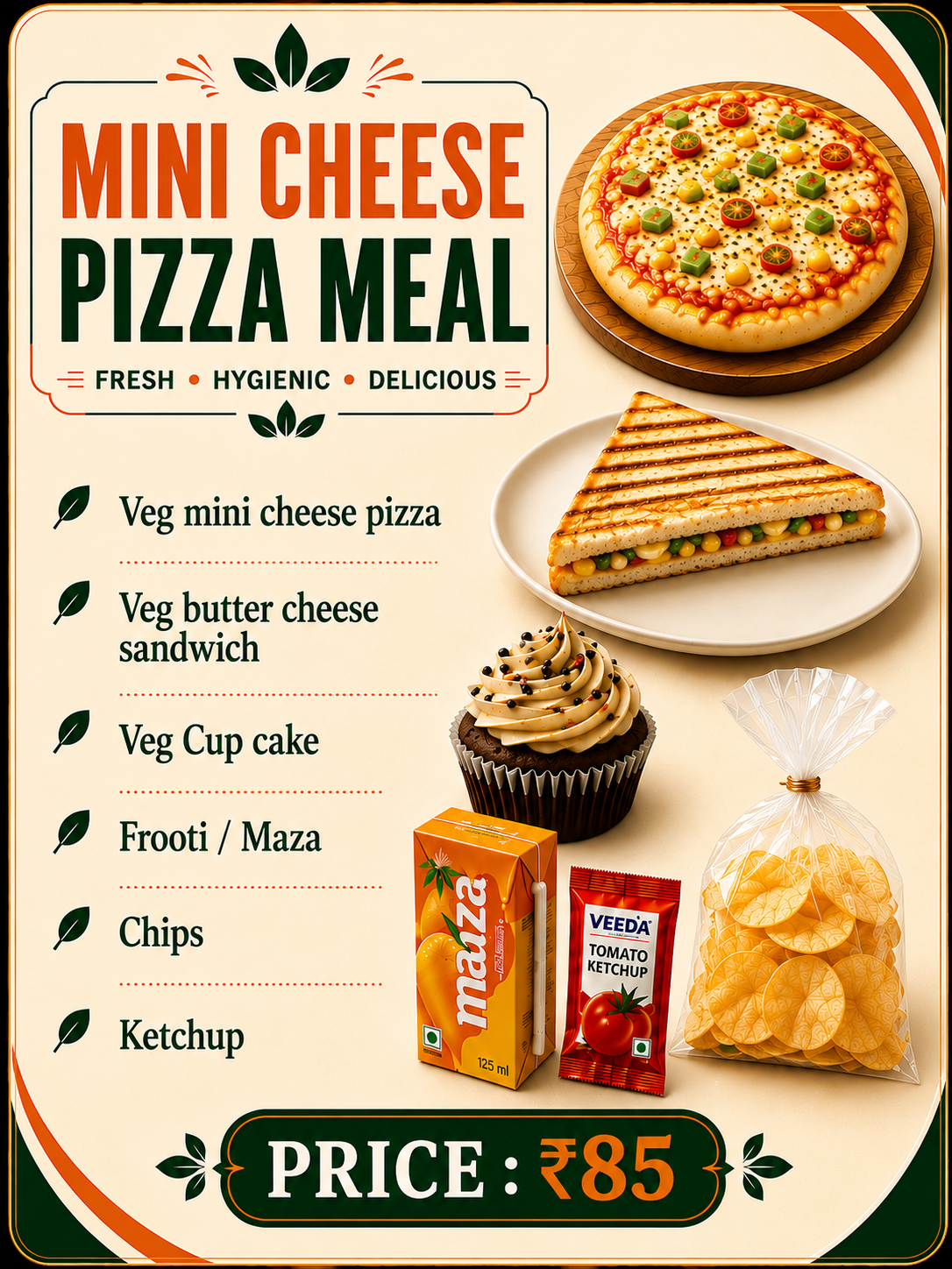 MINI CHEESE PIZZA MEAL