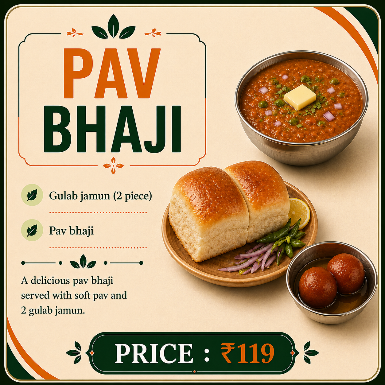 Pav Bhaji Meal Box