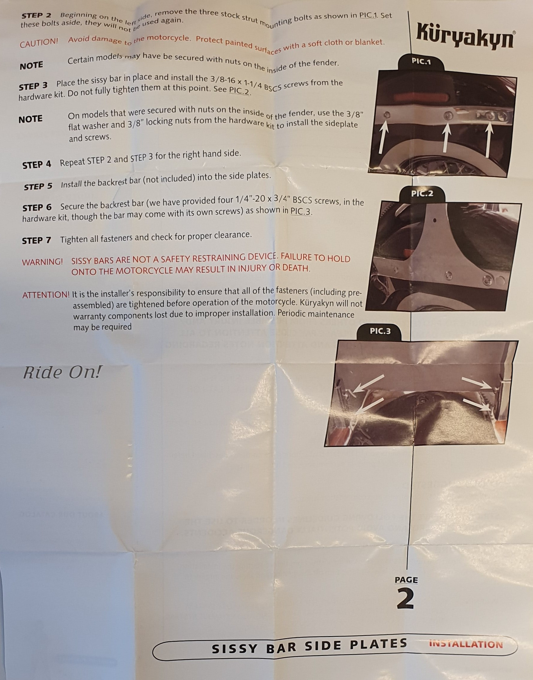 Sissy Bar Sideplatesfl Softail E, bild 4