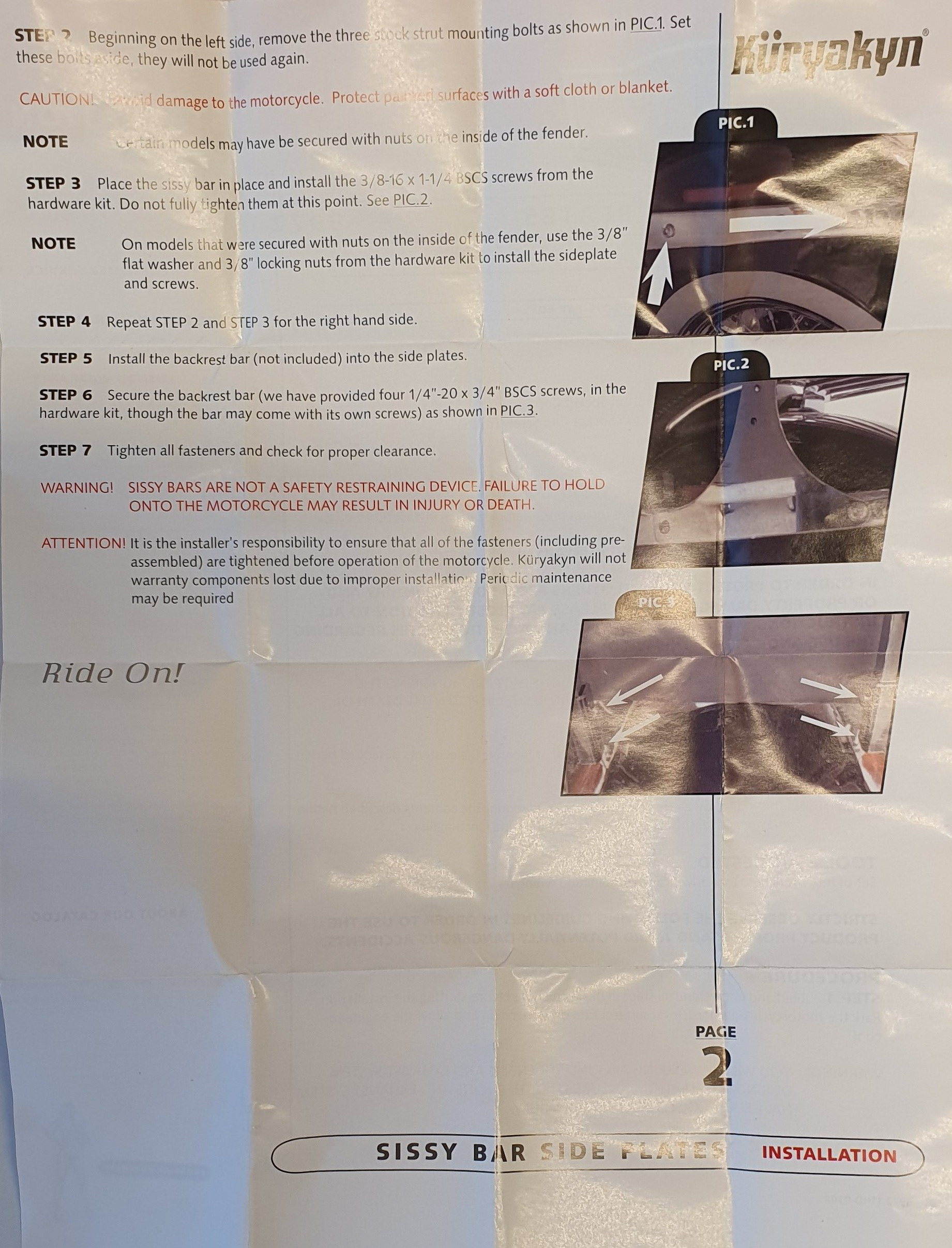 Sissy Bar Sideplates Fx Softail, bild 3