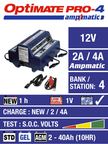 Optimate Pro 4 Batteriladdare, bild 4