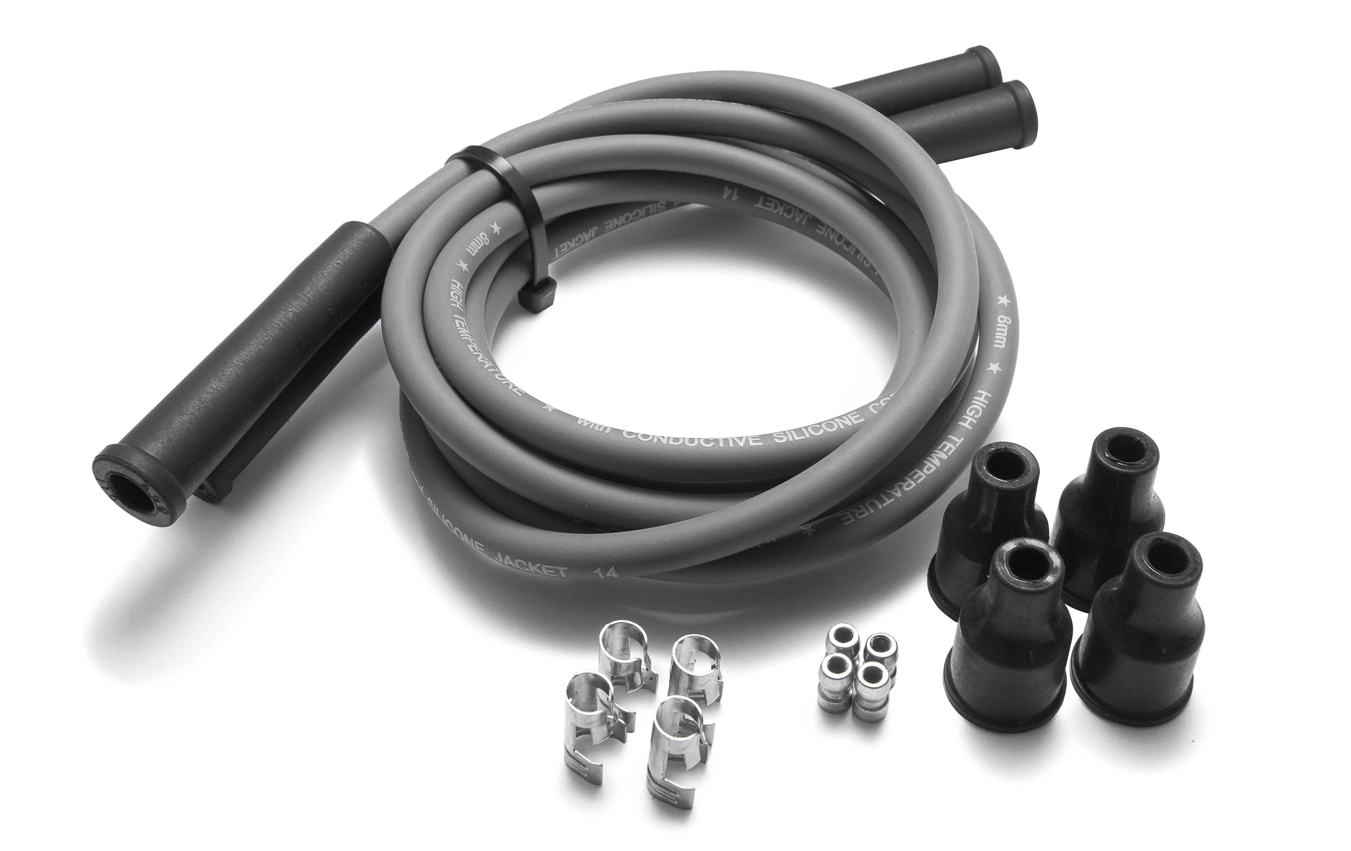 DYNA TÄNDKABEL SET 8MM GRÅ 4CYL
